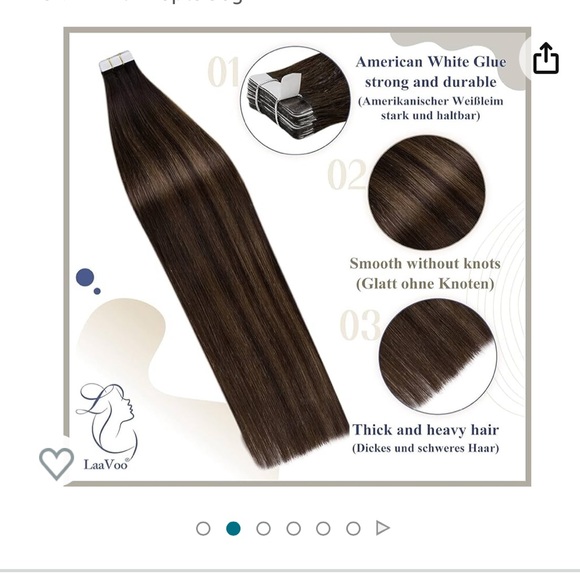 Balayage Brown Tape in human Hair Extensions - Picture 3 of 14